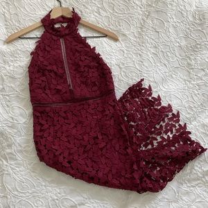 Bardot Gemma Halter Lace Sheath Dress